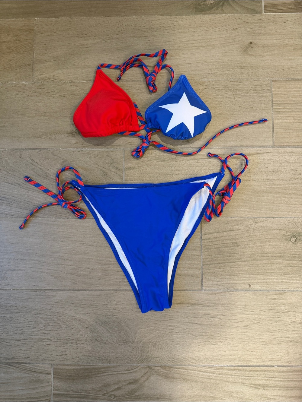 Red & Blue Star Triangle Bikini Set